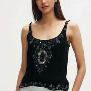 NWOT Yoana Baraschi black beaded tank - 4‎
